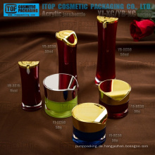 Qualitativ hochwertige innovative Nobel attraktive heiß-Verkauf Runde Taille Lotion Flasche und Creme Glas Acryl Verpackung